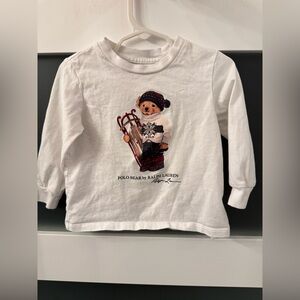 white Polo Ralph Lauren long-sleeve cotton t-shirt size 18 months